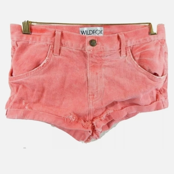 Wildfox Michelle Slouchy Boyfriend Jean Shorts Vintage Lifeguard - Picture 2 of 4